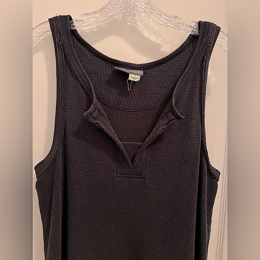 Anthropologie Saturday Sunday Sleeveless Waffle Material V-Neck Dress sz. Large